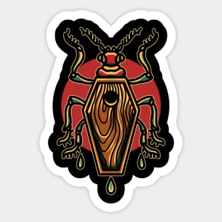 coffin beetle tattoo Sticker